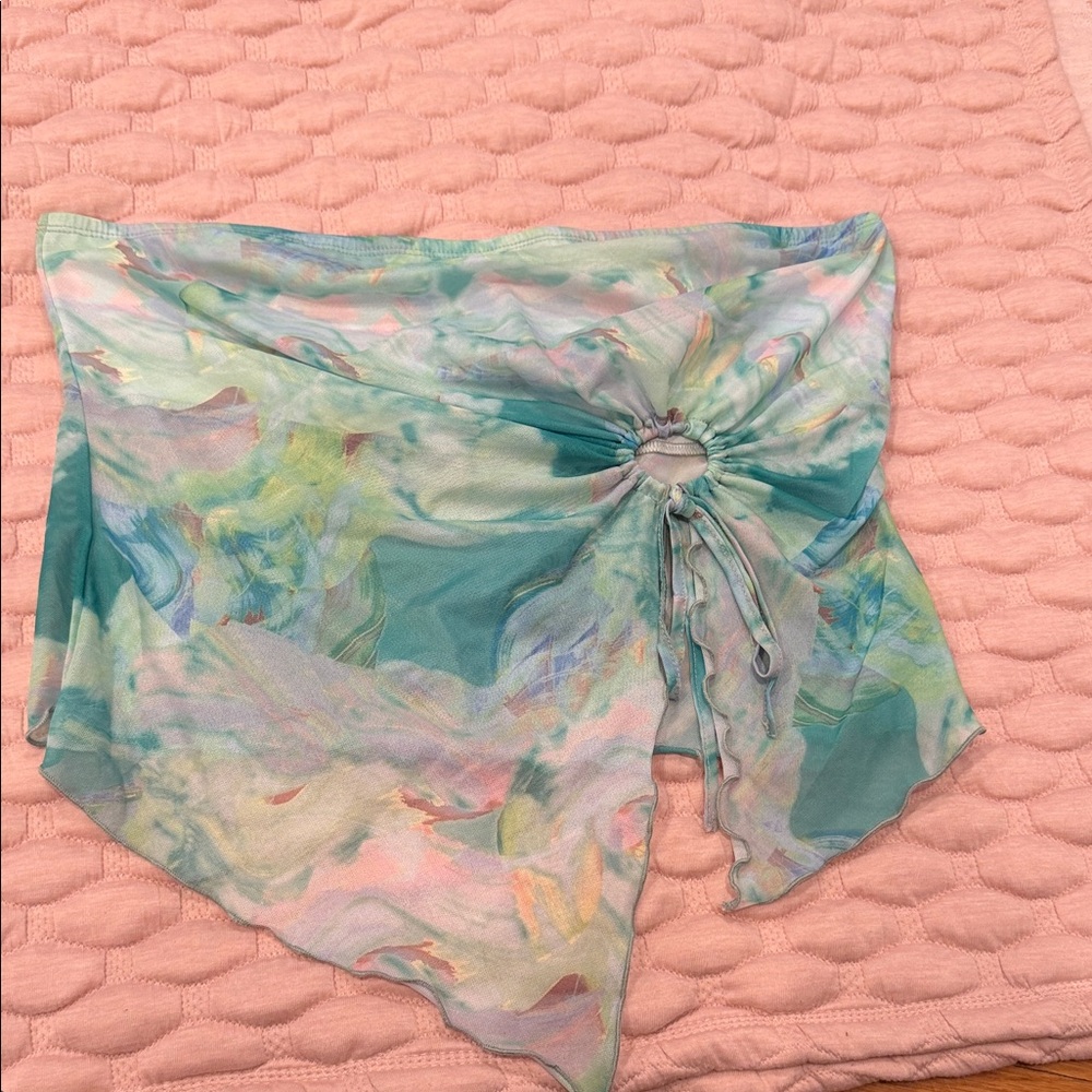 Multi color green crop top